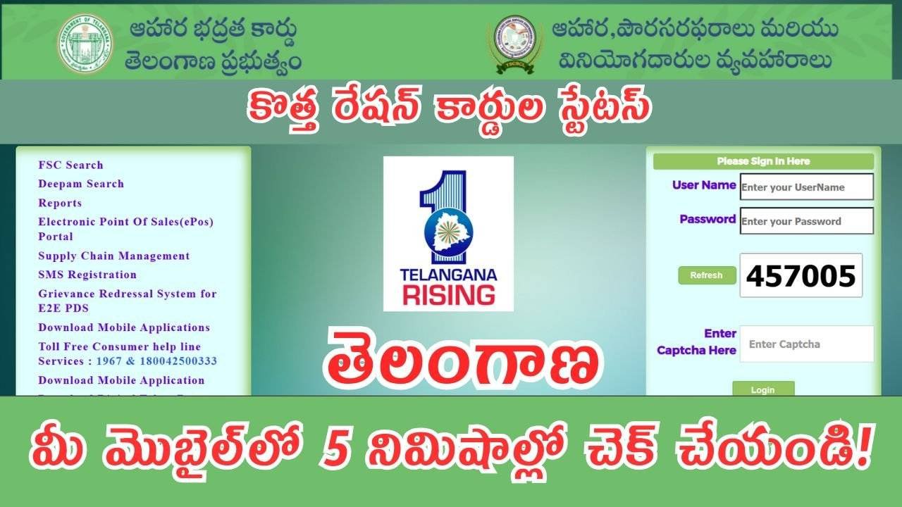 Telangana Ration Card Status 2025